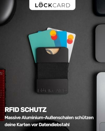 Lockcard Slim Wallet Classic | Flexibles Kartenetui für 15 Karten inkl. Bargeldfach | Kompakt & Leicht | RFID Schutz | Geldbörse Herren | Made in Germany - 4