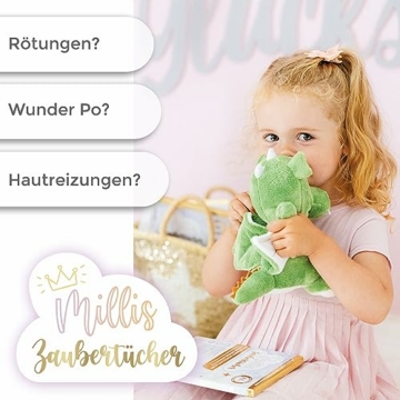 Millis Zaubertücher 25 Stck. pflegende Windeleinlagen | Made in Germany | Windeldermatitis | für wunde empfindliche Babyhaut im Windelbereich | frei von Schadstoffen - 2
