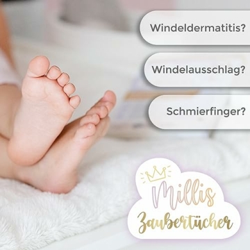 Millis Zaubertücher 25 Stck. pflegende Windeleinlagen | Made in Germany | Windeldermatitis | für wunde empfindliche Babyhaut im Windelbereich | frei von Schadstoffen - 3