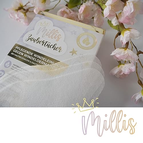 Millis Zaubertücher 25 Stck. pflegende Windeleinlagen | Made in Germany | Windeldermatitis | für wunde empfindliche Babyhaut im Windelbereich | frei von Schadstoffen - 7