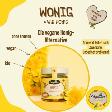 Vegablum Wonig Löwenzahn, Vegane Honig-Alternative, Bio & Vegan, Honigersatz (225g) - 2